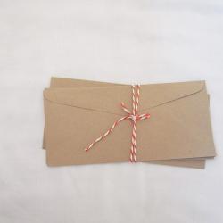 Lots of 25 Long letter flat kraft 23cm X 10.5cmenvelopes great to use for money letters document long card